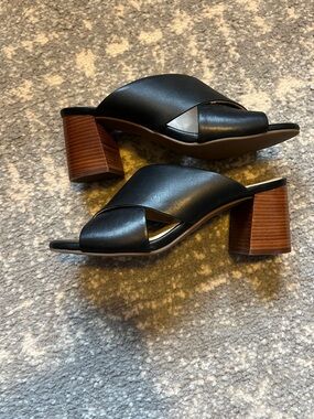 Cole Haan Black Crisscross Slip-On Mules